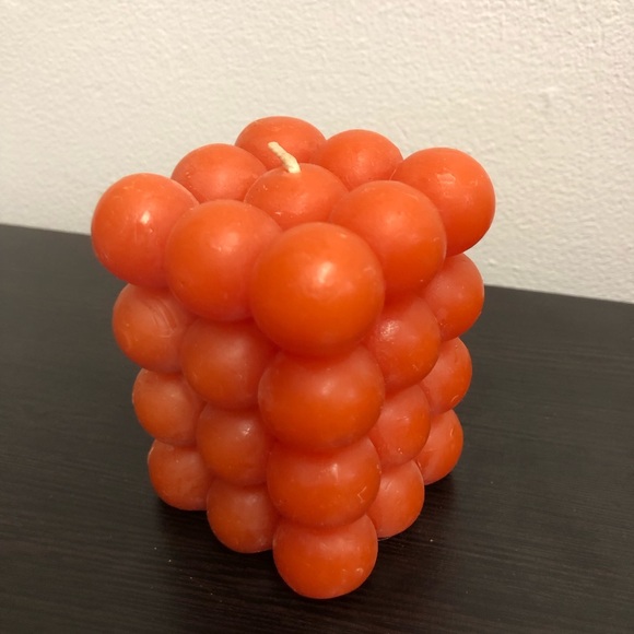 Opalhouse Bubble Candles—Novelty Cube Shaped Orange Unscented Soy Wax - Picture 2 of 2